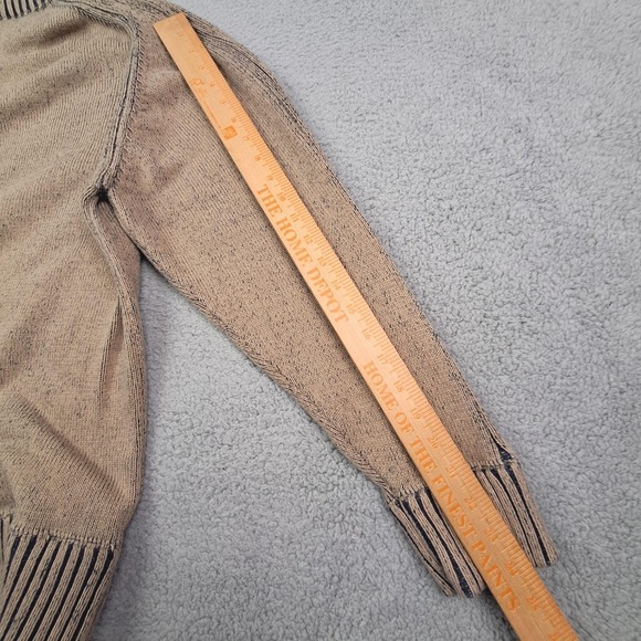 Levis Sweater Mens XL Tan Blue Cotton Crewneck Ribbed Knit Gorpcore Heritage - Picture 5 of 7